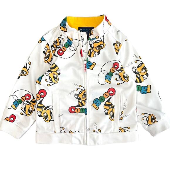 Coogi Y2K Baby Bee Multicolor Logo Bee Pattern Full Zip Jacket Size 18M - Picture 1 of 16
